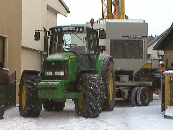 Umzug einer Maschine im Winter